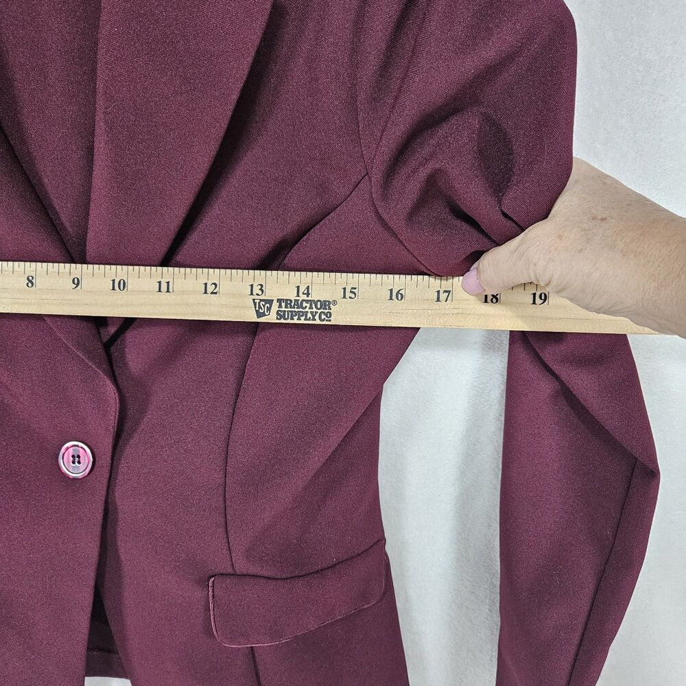 Be Smart Maroon Unlined Dress Blazer Women's Size 7/8 Workwear, Classic, Biz - Picture 8 of 8